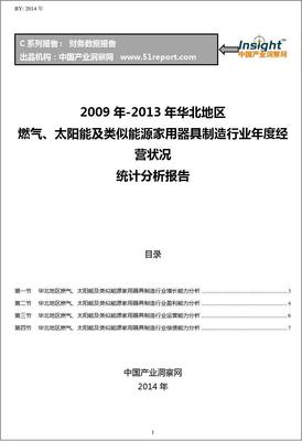 2009-2013年華北地區太陽能用器具制造行業經營狀況分析年報